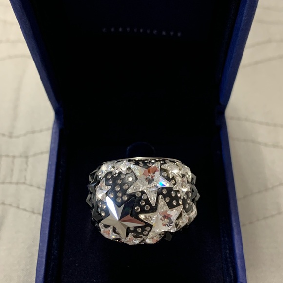 Genuine Swarovski Crystal Fizz Star Cocktail Ring Size 58/Size 8 - Picture 13 of 16